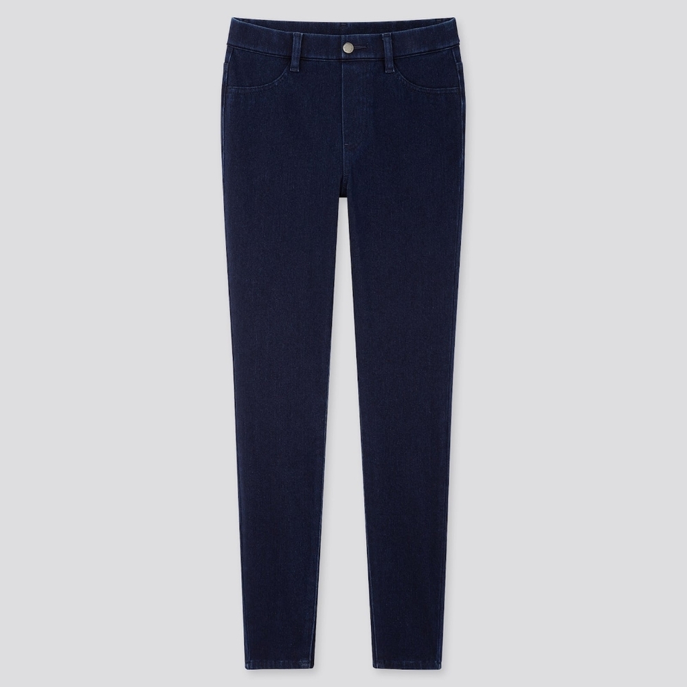 Uniqlo ultra stretch denim leggings pant in blue